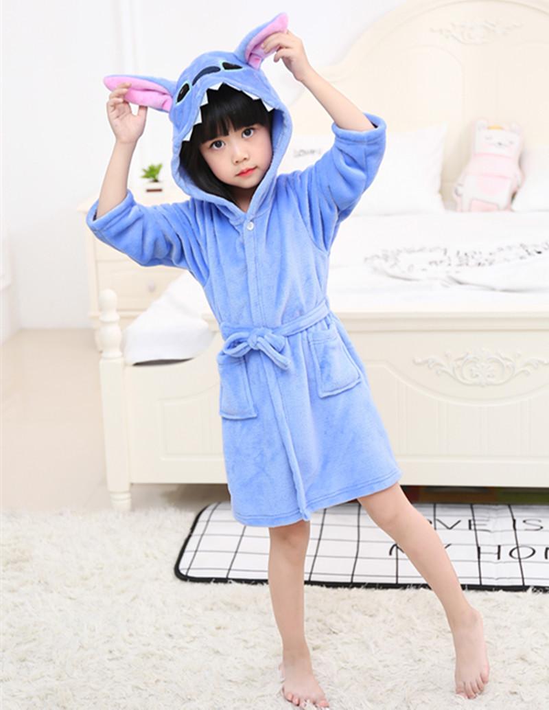 Cozy Animal Robe, Hooded  | Kids  Sleepwear Clothing Bright Blue