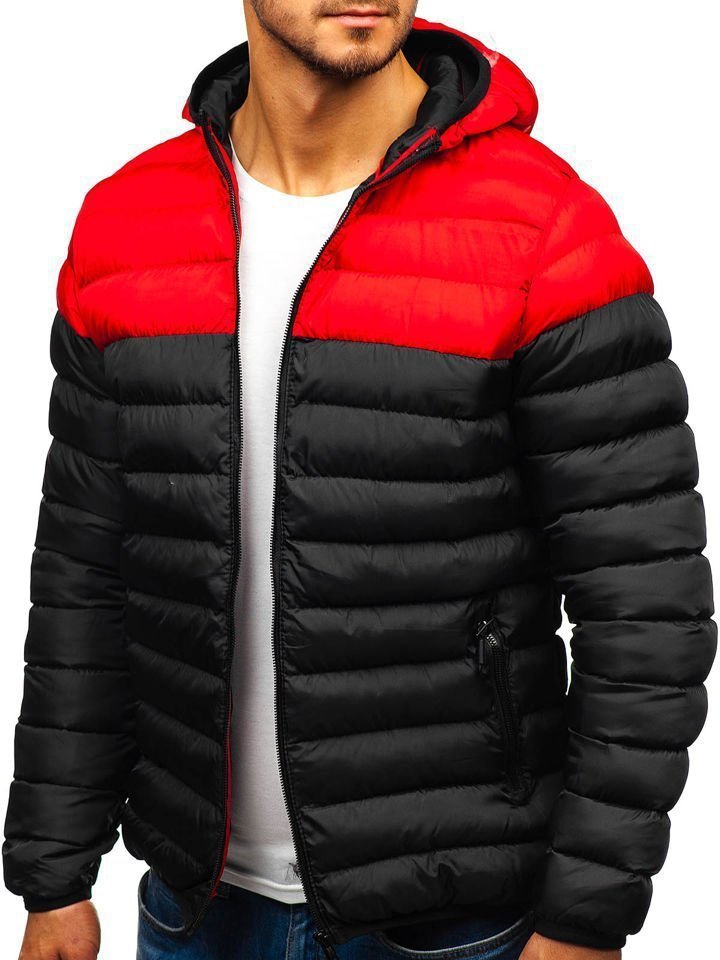 Down Hooded Jacket, Colorblock  | Mens  Insulated Jackets Insulated Jackets Burgundy