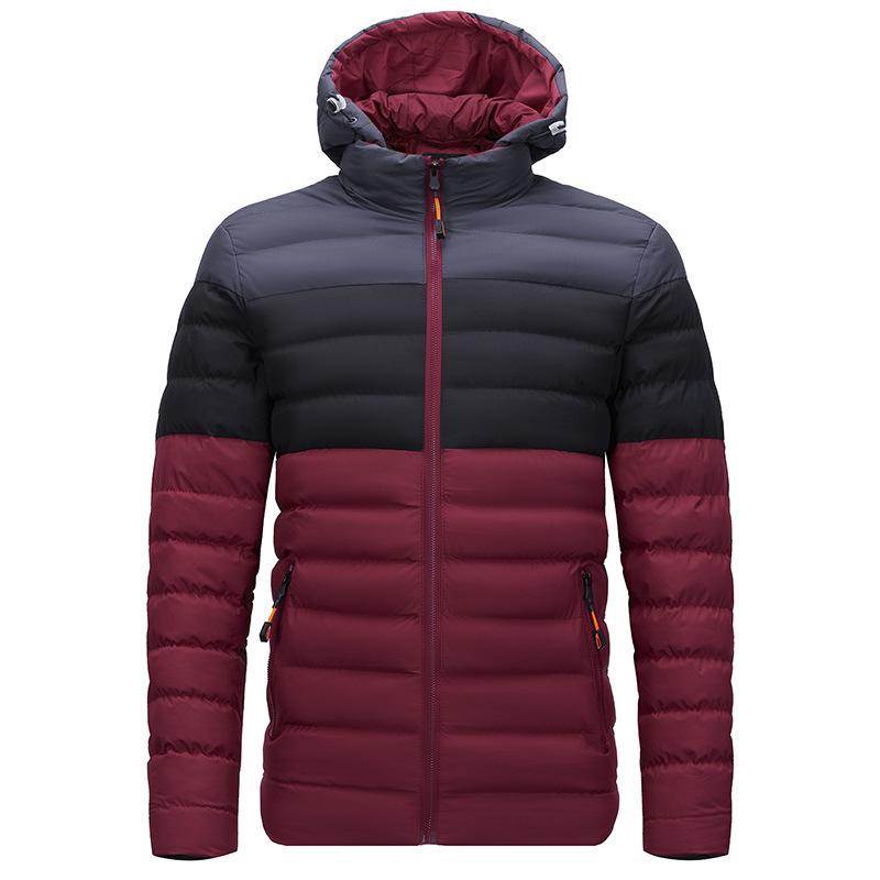 Down Hooded Jacket, Colorblock  | Womens  Insulated Jackets Insulated Jackets Burgundy Brown