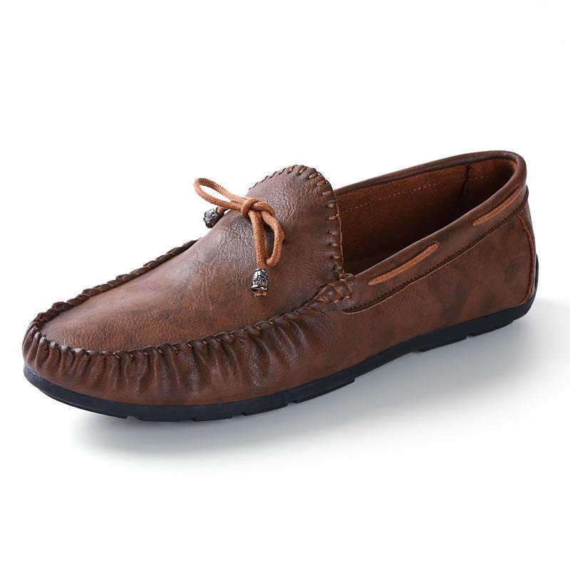 Leather Double-Sole Slippers, Leather-Lined  | Mens  Slippers Mens Brown