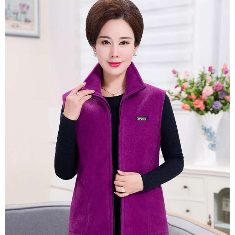 Sherpa Fleece Vest  | Womens  Vests Outerwear Eggplant