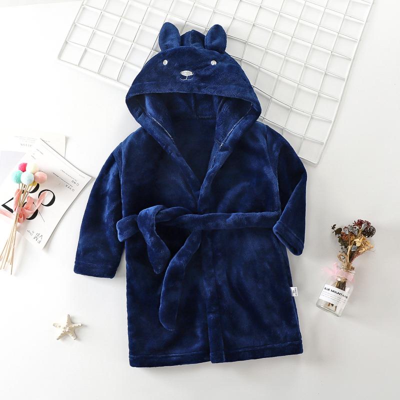 Toddlers’ Cozy Animal Robe, Hooded  | Kids  Sleepwear Clothing Bright Blue