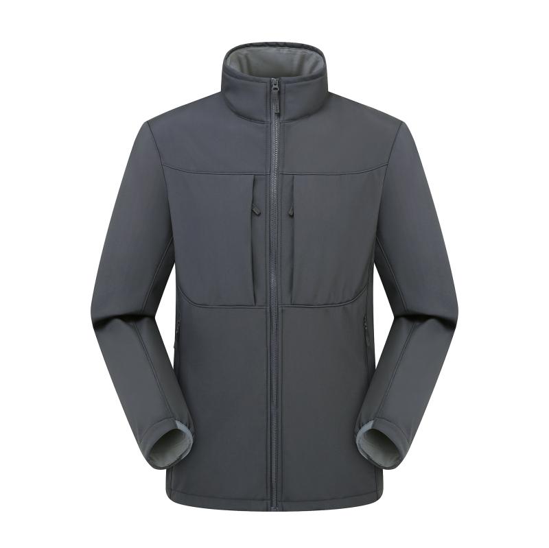 Windproof Softshell Jacket  | Mens  Fleece Clothing Alloy Gray