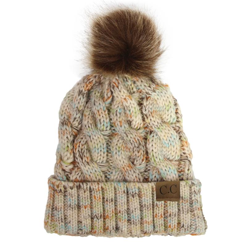 Cozy Cable Pom Hat, Stripe  | Kids  Accessories Accessories Accessories